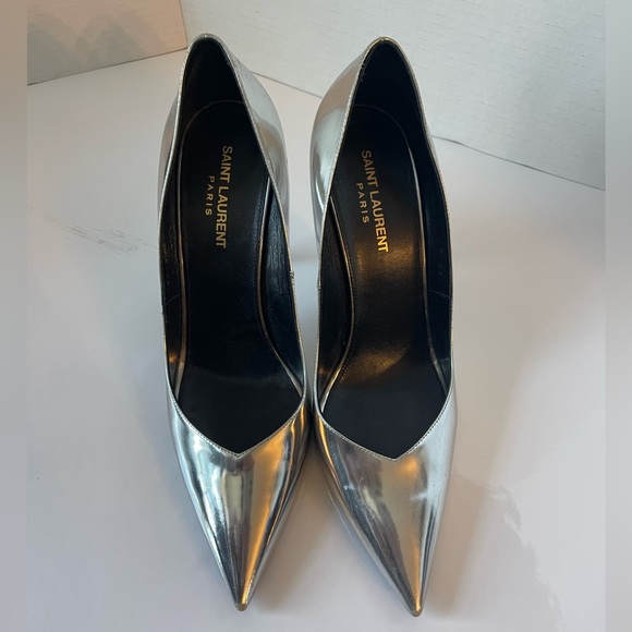 YSL mirrored silver leather pumps in size 39.5 these are stunning! - Picture 2 of 8